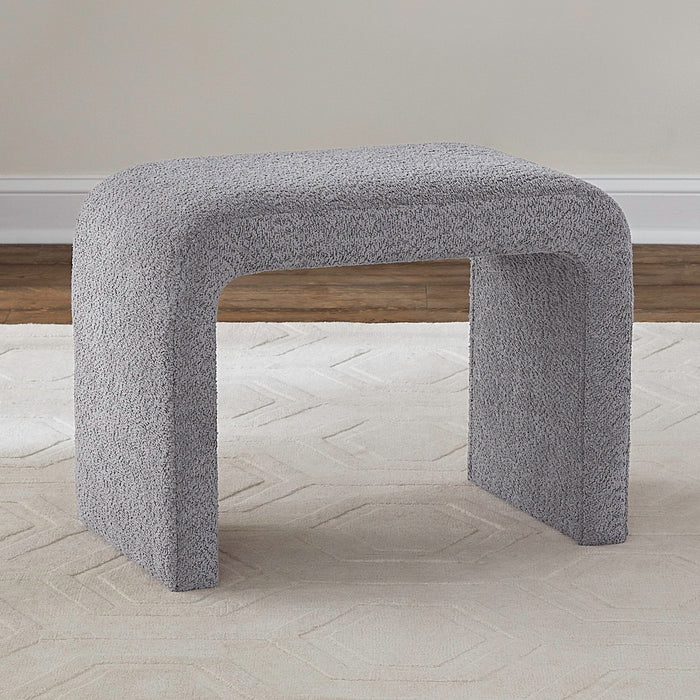 Cascade Falls - Upholstered Accent Stool - Gray