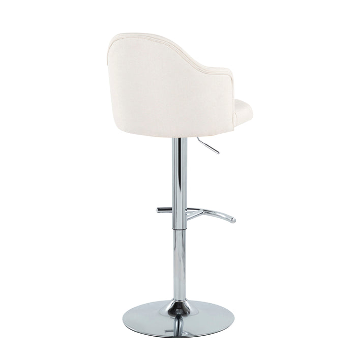 Ahoy - Contemporary Adjustable Barstool With Swivel With Rounded T Footrest (Set of 2)