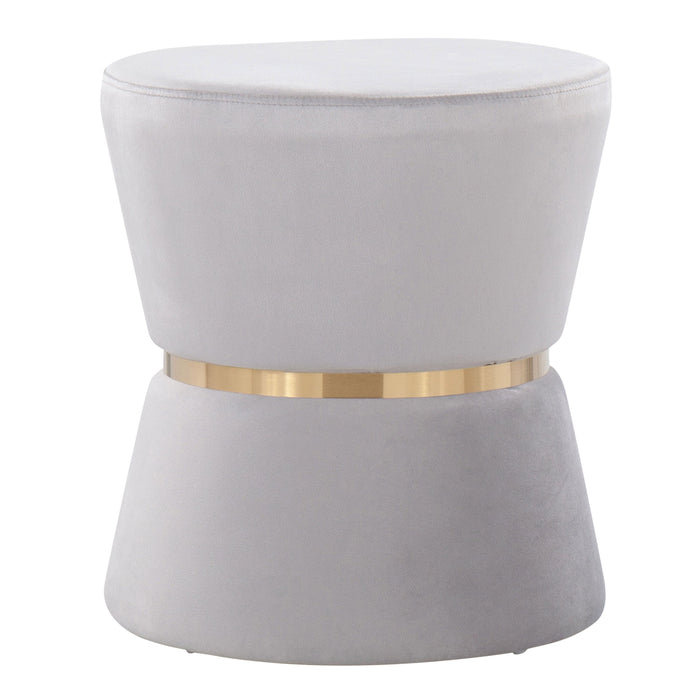 Gemma - Contemporary / Glam Ottoman - Silver / Gold