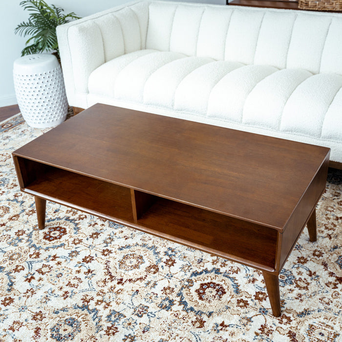 Hazel Solid Wood Coffee Table - Walnut Brown