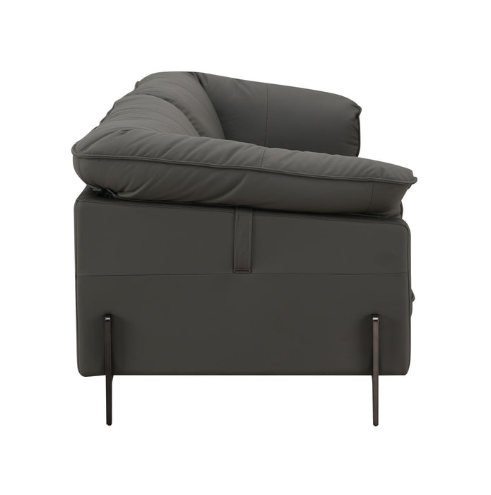 Tadi - Top Grain Leather Loveseat - Black