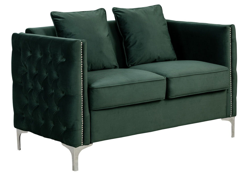 Bayberry - Velvet Sofa Loveseat Living Room Set - Green