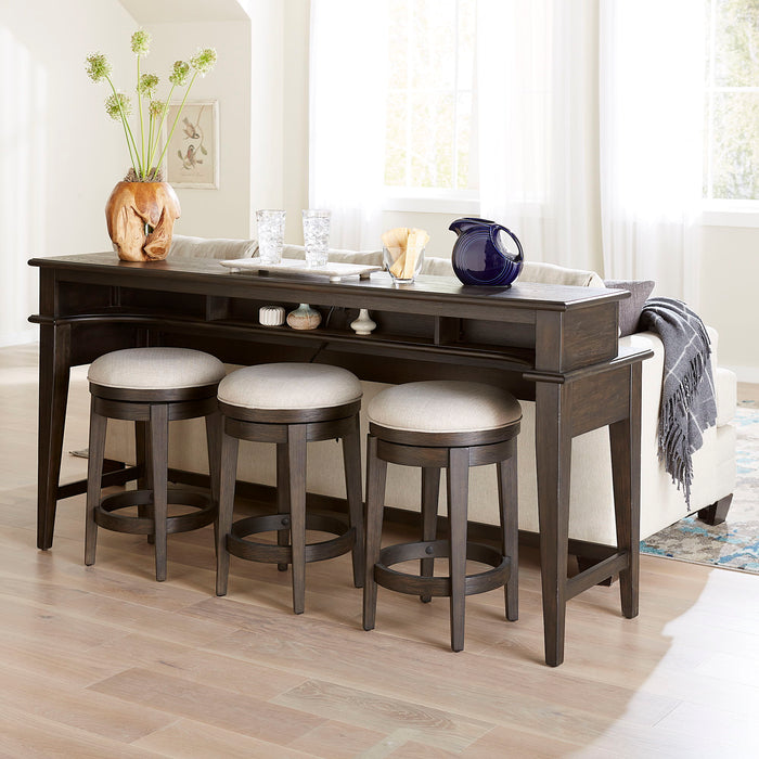 Mill Creek - 4 Piece Console Set (Bar Console & 3 Stools) - Dark Brown