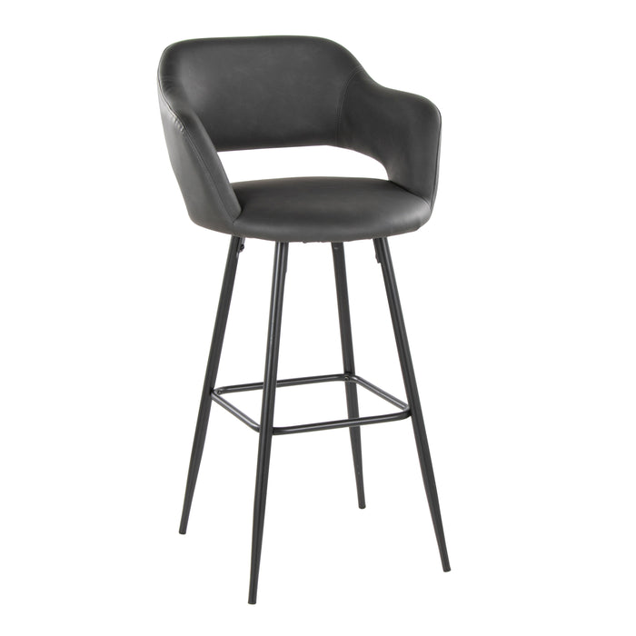 Margarite - Contemporary Fixed Height BarStool With Square Footrest (Set of 2)