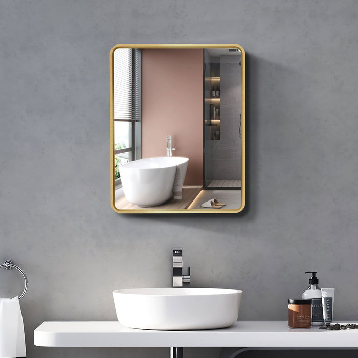 Metal Framed Wall Mount Or Recessed Bathroom Medicine Cabinet With Mirror