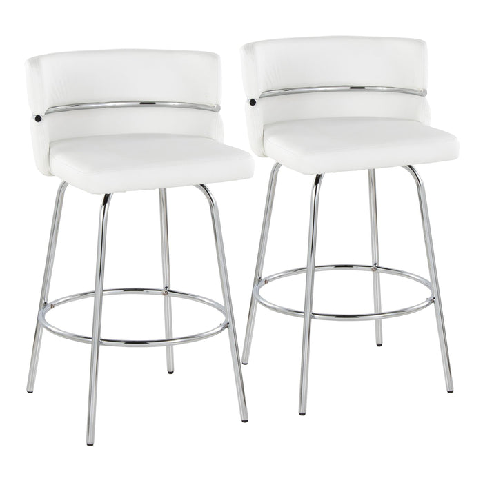 Cinch - Contemporary Fixed Height Counter Stool With Swivel With Round Footrest (Set of 2)