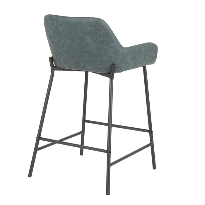 Daniella - Industrial Fixed Height Counter Stool (Set of 2)