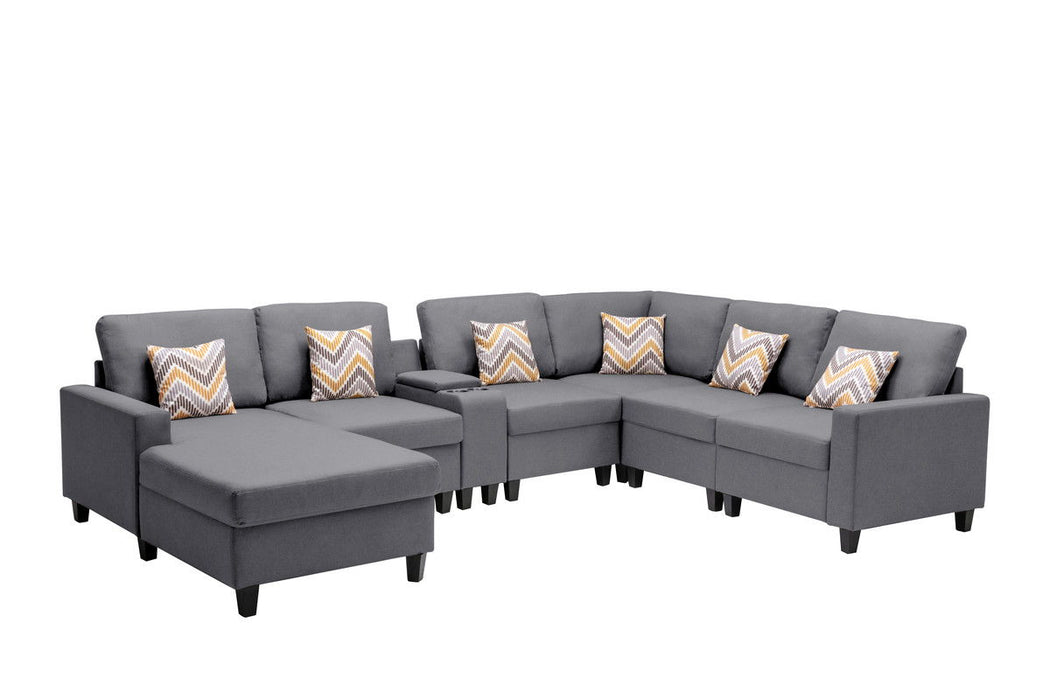 Nolan - 7 Piece Sectional Sofa With Pillows And Interchangeable Legs