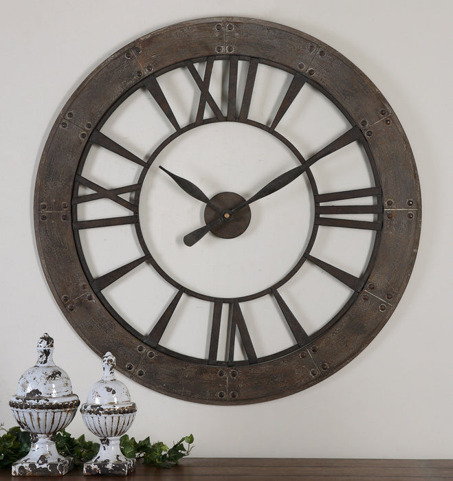 Ronan - Wall Clock - Dark Brown