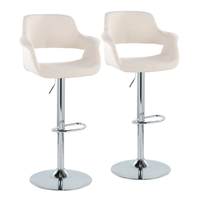 Vintage Flair - Mid Century Modern Adjustable Barstool With Oval Footrest (Set of 2)