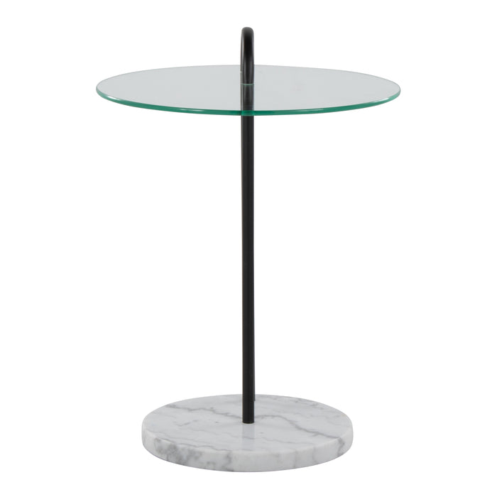 Claire - Contemporary / Glam Side Table - Black / Clear