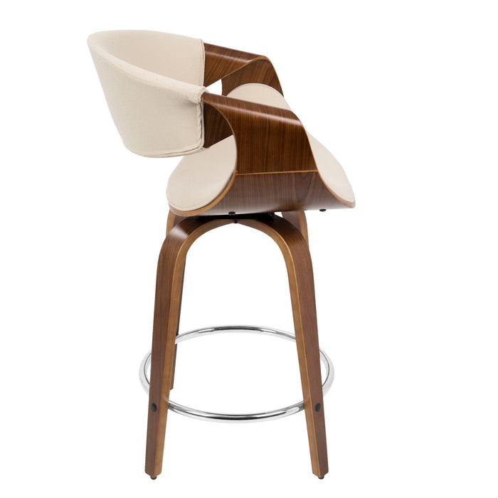 Curvini - Mid Century Modern Counter Stool (Set of 2)