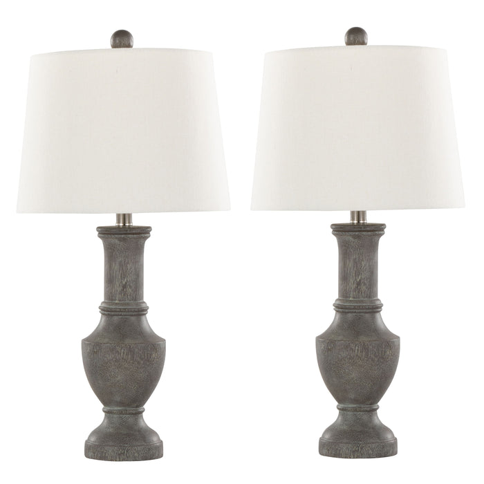 Chateau - Contemporary Table Lamp (Set of 2) - Acid Griffin / Nickel / White