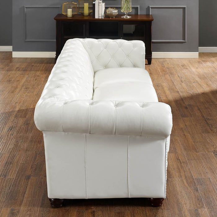 Aliso - Leather Sofa - Creamy White