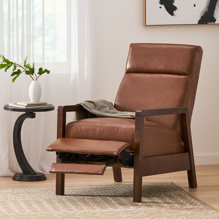 Faux Leather Upholstered Pushback Recliner