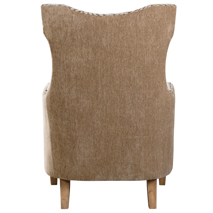 Kiango - Animal Pattern Armchair - Light Brown