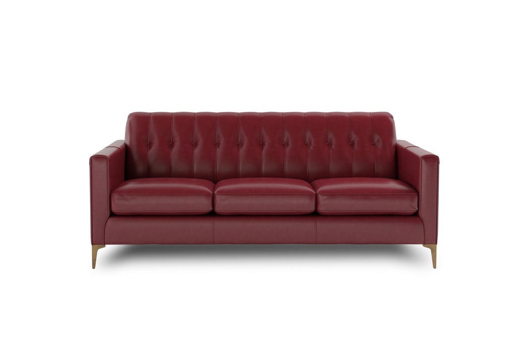 Mid-Century Tufted Leather Sofa