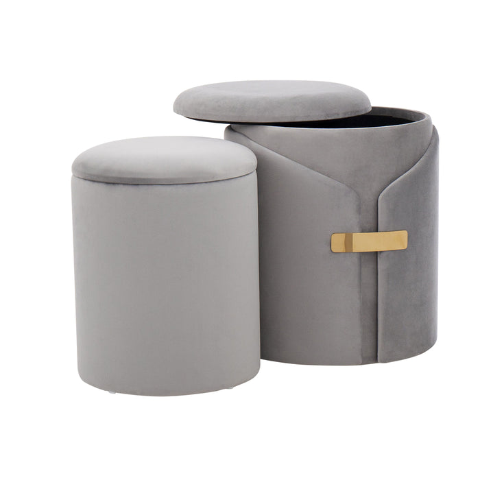 Dahlia - Contemporary / Glam Nesting Ottoman Set