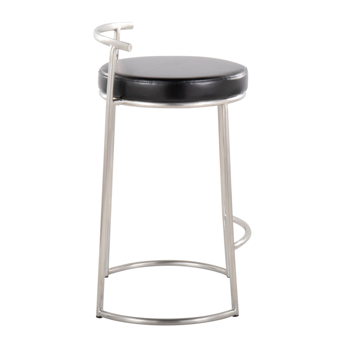 Fuji - Round, Contemporary Fixed Height Counter Stool (Set of 2)