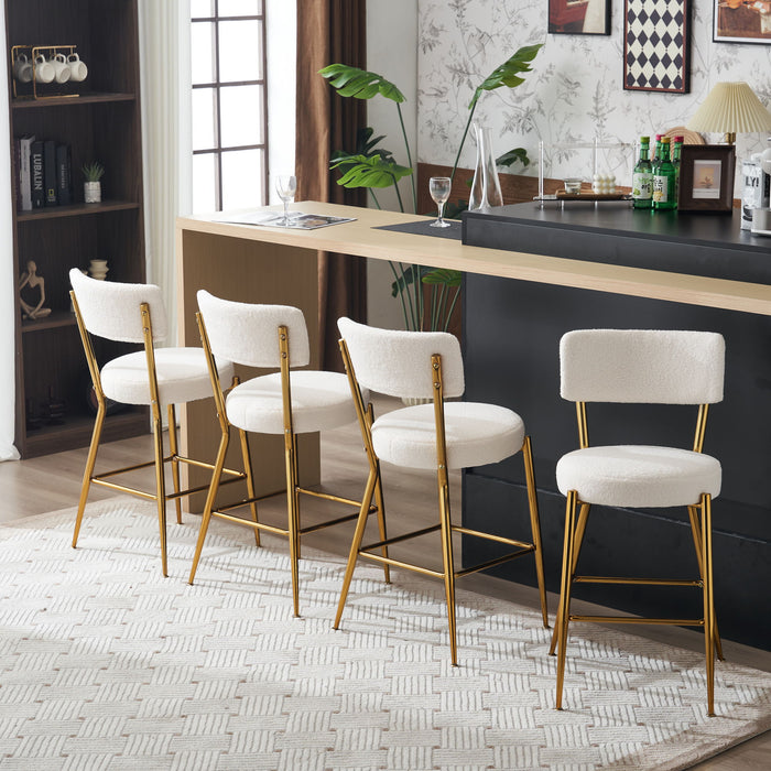 Modern Teddy Fabric Upholstered Bar Stools