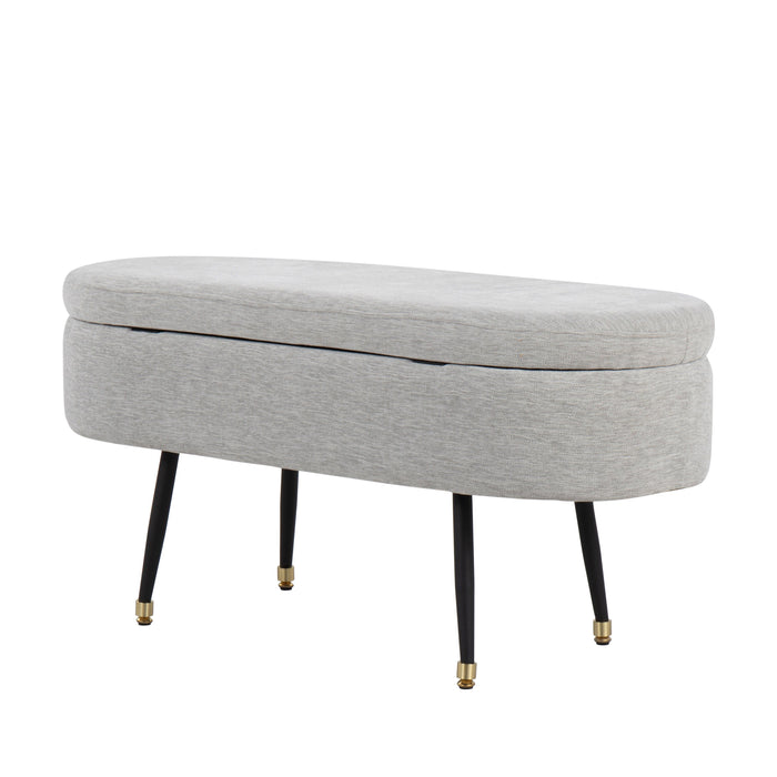 Harvey - Contemporary Storage Bench - Black / Light Gray