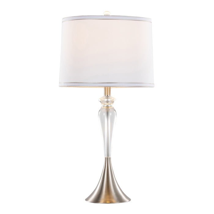 Ashland - Contemporary Crystal Table Lamp (Set of 2) - Clear Crystal / Nickel / White