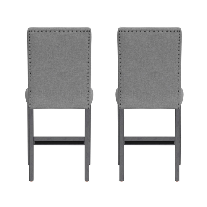 Zeph - Upholstered Barstools (Set of 2) - Gray