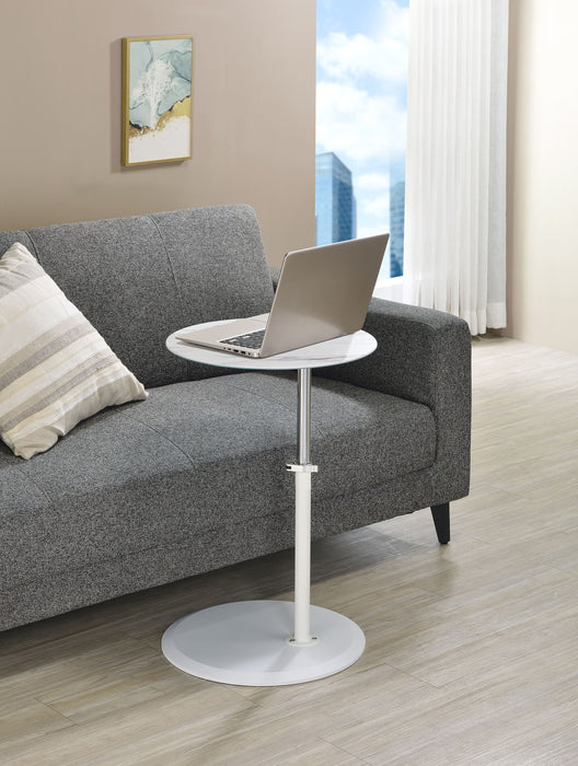 Orbit - 15.5" End Table With Height Adjustable Marble Textured Top