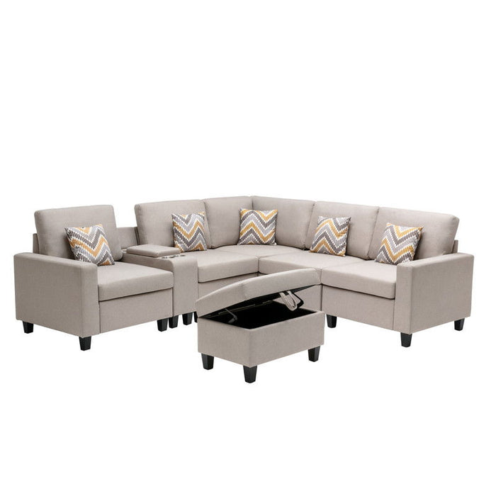 Nolan - 7 Piece Sectional Sofa With Pillows And Interchangeable Legs