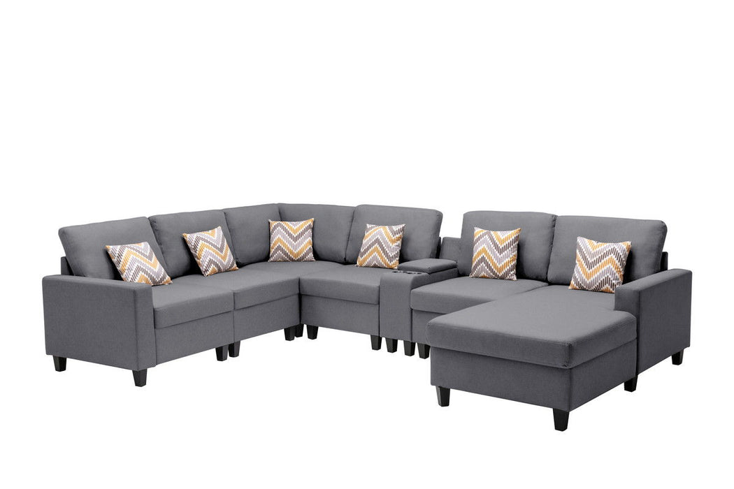 Nolan - 7 Piece Sectional Sofa With Pillows And Interchangeable Legs