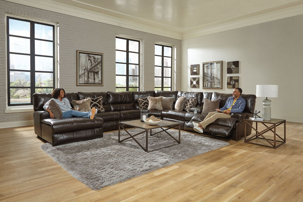 Como - Italian Leather Match Reclining Sectional