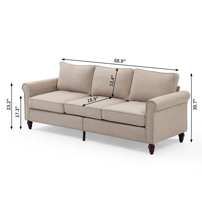 Loveseat Sofa, Mid-Century Modern Couches For Living Room, Button Tufted Sofa