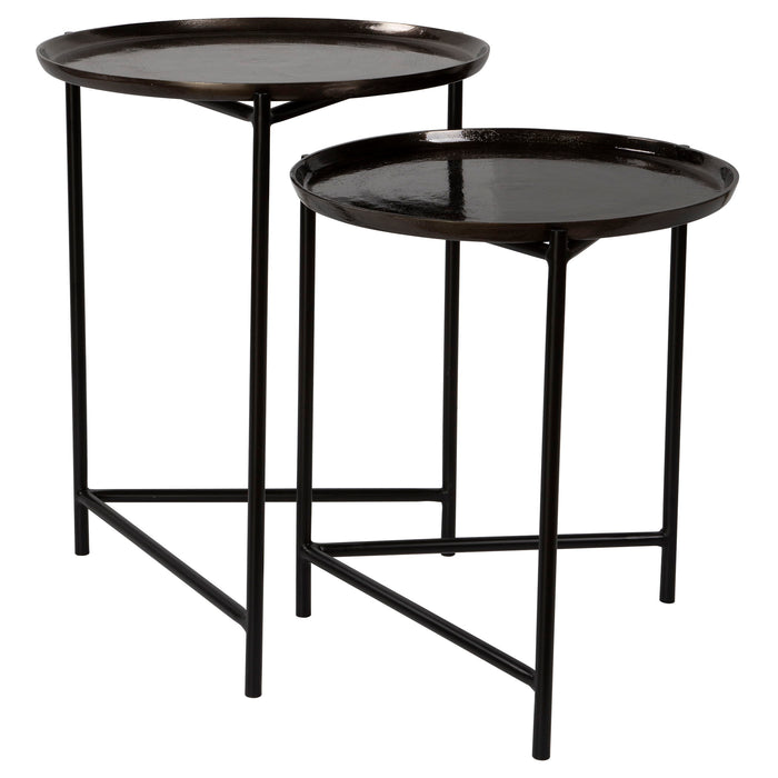 Burnett - Nesting Tables (Set of 2) - Dark Nickel