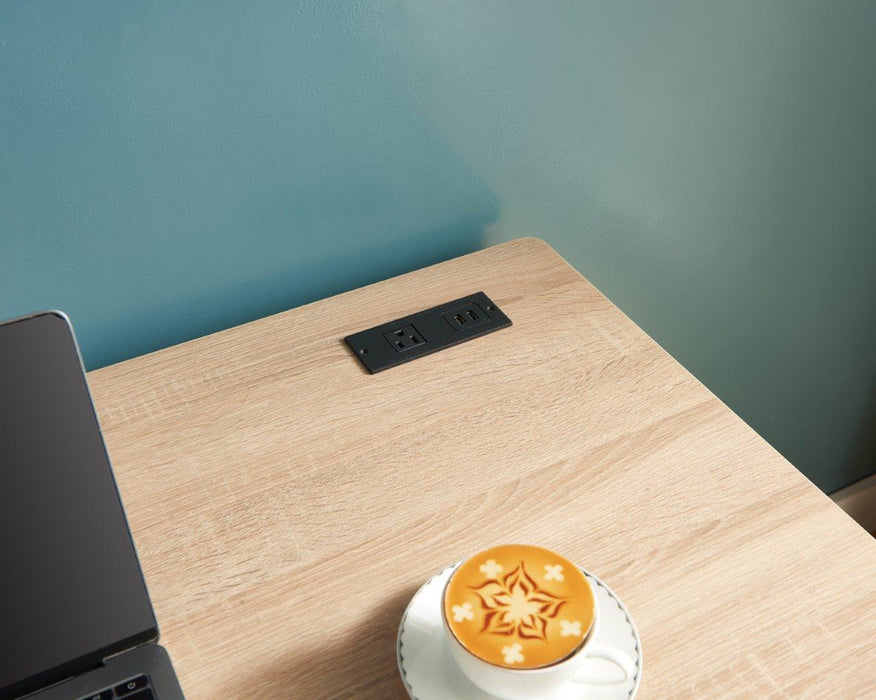 Computer Desk Writing Desk With One Drawer, Metal Legs And USB Outlet Port