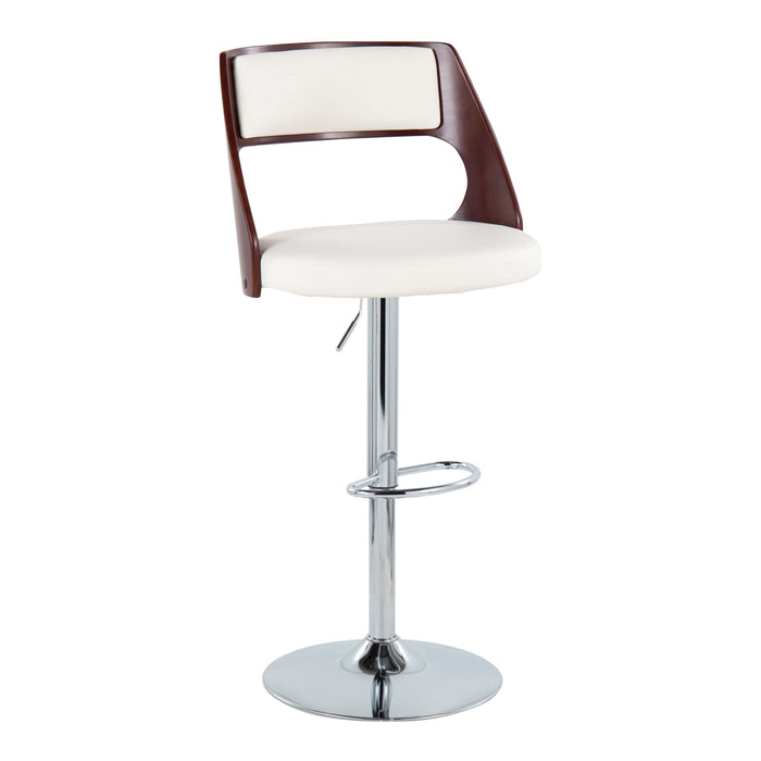 Cecina - Mid Century Modern Adjustable Height Barstool With Swivel With Oval Footrest (Set of 2)