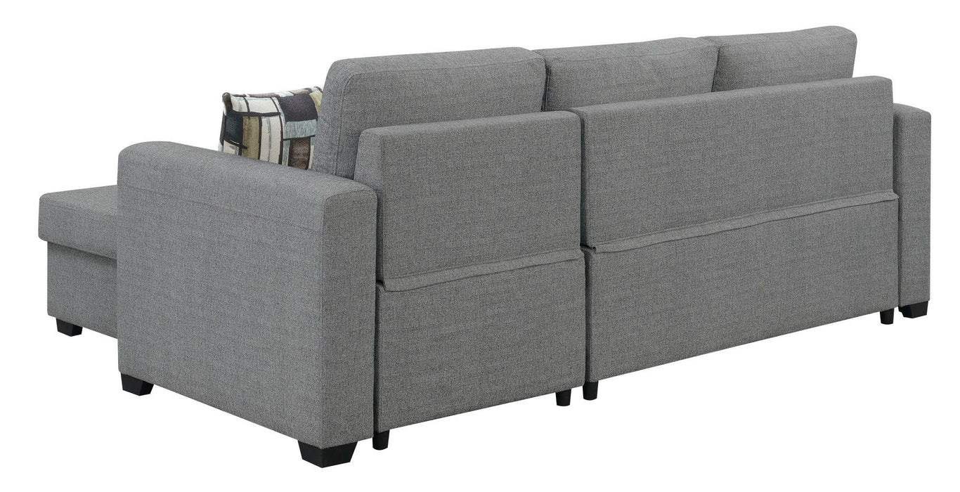 Pensole - Reversible Pop-Up Sleeper Sectional - Gray