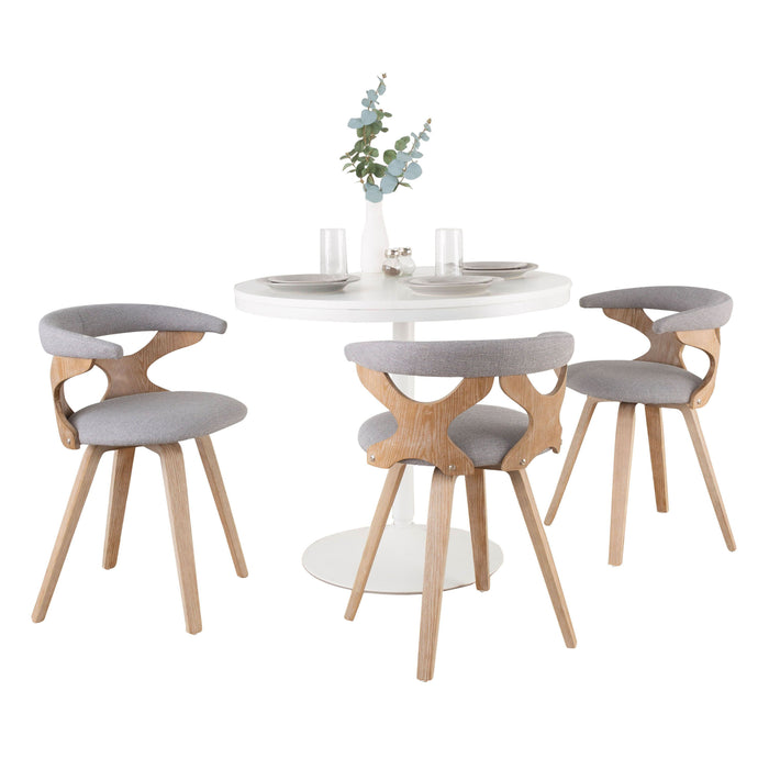 Dakota Gardenia - 4 Piece Contemporary Dining Set - Whitewashed / Gray