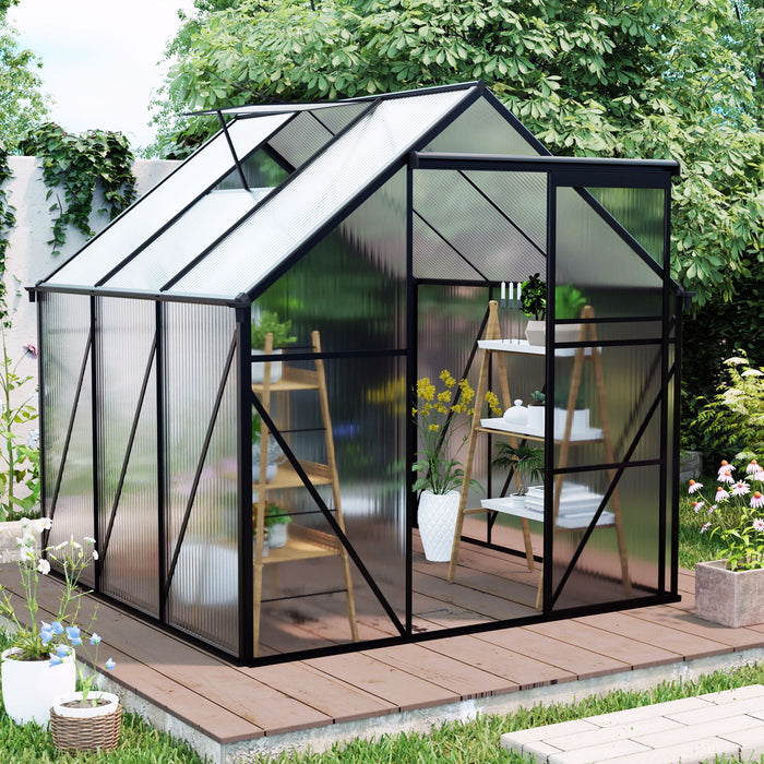 Polycarbonate Greenhouse Raised Base And Anchor Aluminum Heavy Duty Walk-In Greenhouses For Outdoor Backyard In All Season