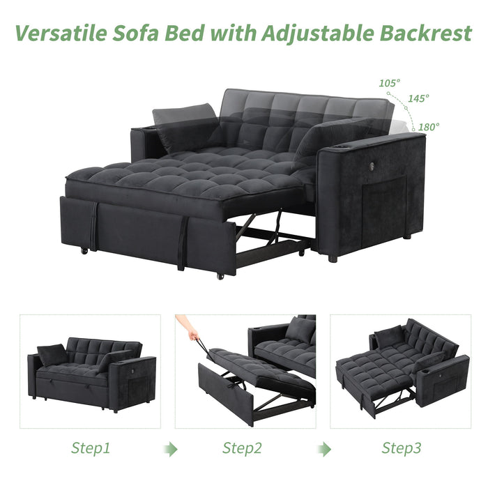 Multi Functional Sofa Bed With Cup Holder And USB Port For Living Room Or Apartments