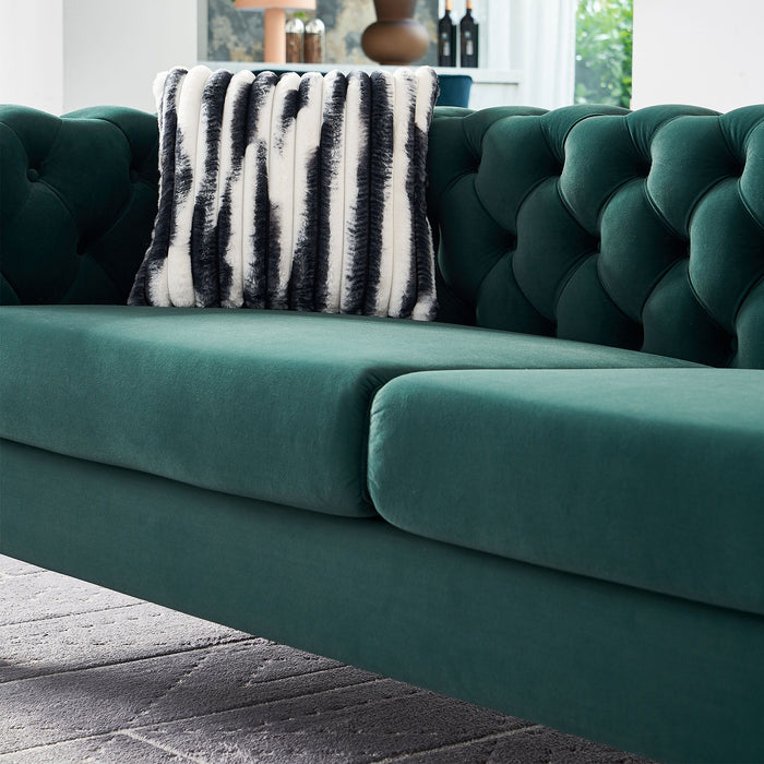 Chesterfield - Modern Tufted Velvet Living Room Sofa, 84.25''W Couch