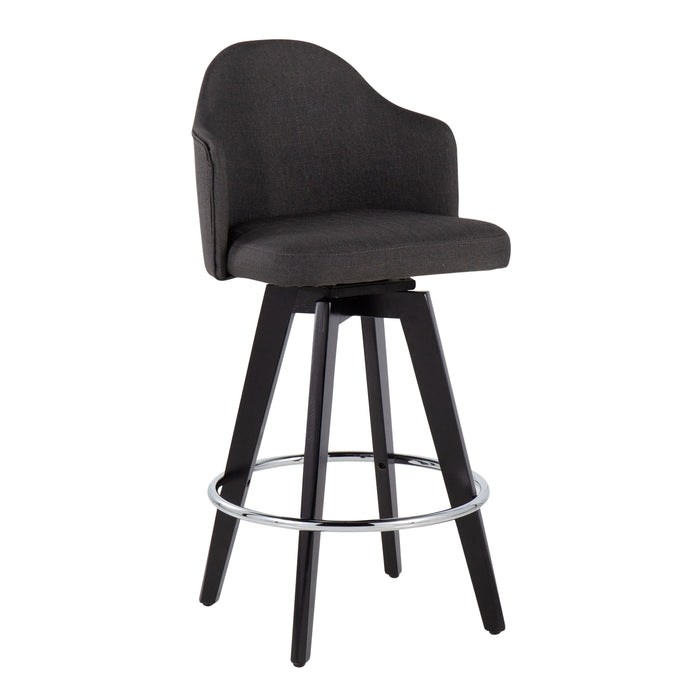 Ahoy - Contemporary Fixed Height Counter Stool With Round Footrest (Set of 2)