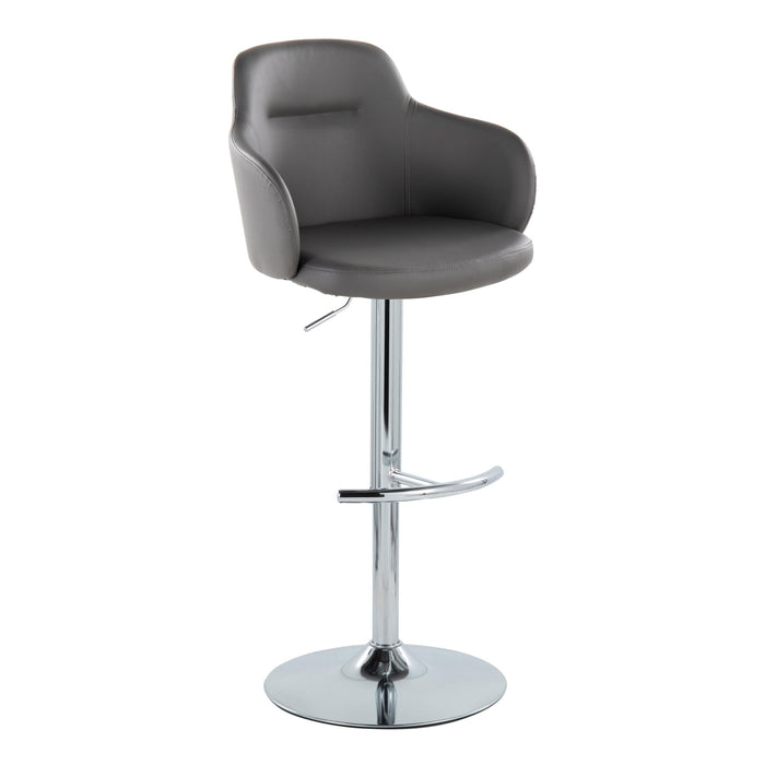 Boyne - Contemporary Adjustable Barstool With Swivel & Rounded T Footrest (Set of 2)