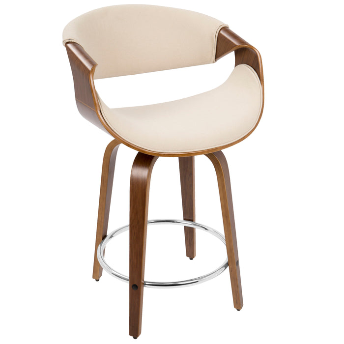 Curvini - Mid Century Modern Counter Stool (Set of 2)