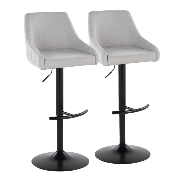 Hannah - Transitional Adjustable Barstool With Swivel With Rounded T Footrest (Set of 2)