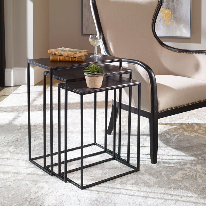 Coreene - Iron Nesting Tables (Set of 3) - Black