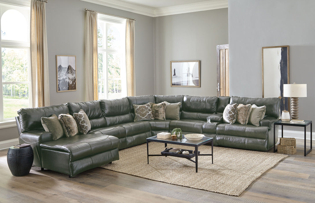 Como - Italian Leather Match Reclining Sectional