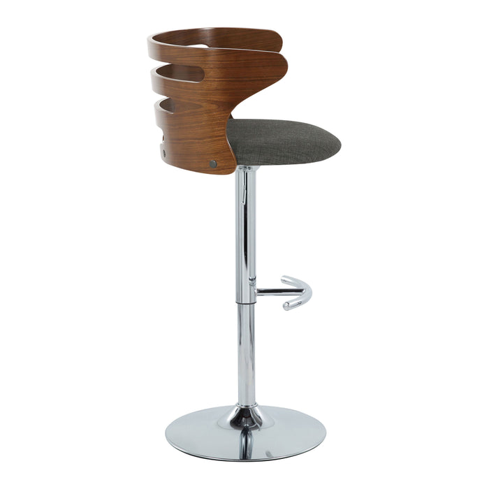 Cosi - Mid Century Modern Adjustable Barstool With Swivel & Rounded T Footrest (Set of 2)