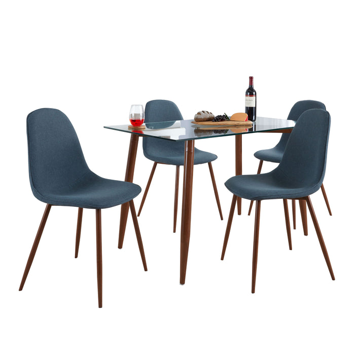 Clara Pebble - 5 Piece Mid Century Modern Dining Set