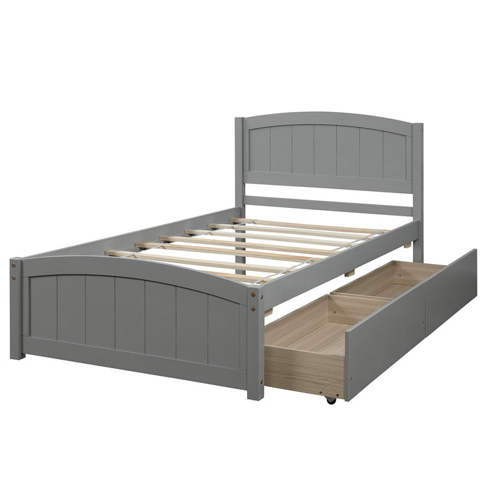 Platform Bed & Two Drawers