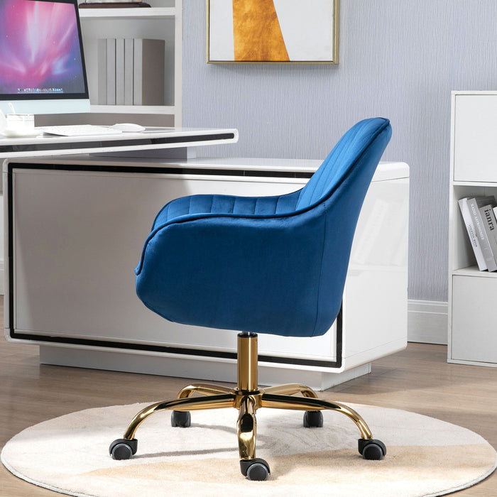 Swivel Chair With High Back, Adjustable Working Chair With Golden Base